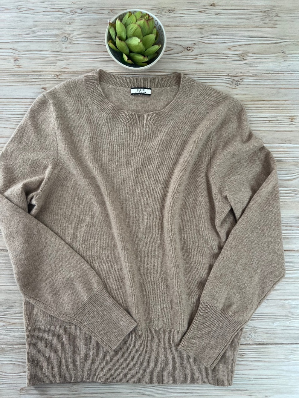 J.Crew 100% Cashmere Camel Crewneck Sweater Medium